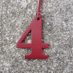 Leather Number 4 Bag Charm DIY Pendant Lucky Number Accessory for Handbags and Backpacks Decor