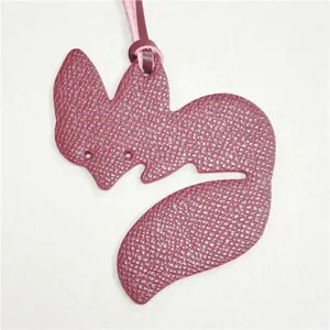 Fox leather bag charm luxury style cute animal pendant handbag accessory key chain
