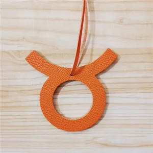 Stier Dierenriem Lederen Tas Hanger Oranje Handtas Accessoire Cadeau voor Vrouwen
