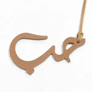 Pendentif de sac en cuir véritable lettre arabe, détail élégant pour sacs à main et voitures.