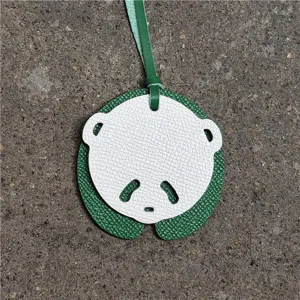 Mignon pendentif de sac panda en cuir vert blanc mini sac à main accessoire de mode animal