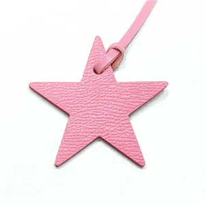 Pendentif sac étoile en cuir rose charmant accessoire porte-clés pour sac à main de femme