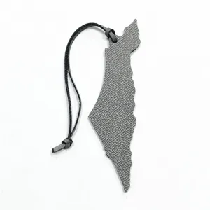 Leer kaart vorm tas charm stijlvolle sleutelhanger hangende beurs accessoire mooi