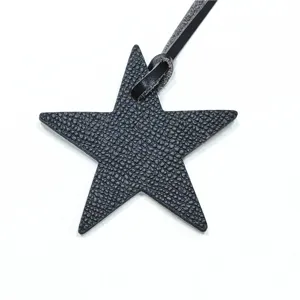 Pendentif de sac étoile en cuir noir accessoire mini mignon pour sac à main style minimaliste