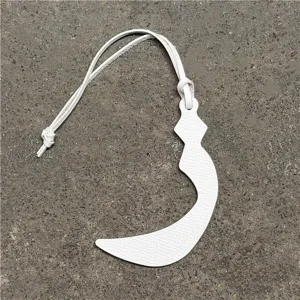 White leather bag charm Arabic letter pendant stylish luxury style women bag accessory detail