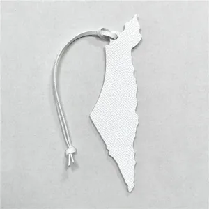 Witte lederen Midden-Oosten kaart tas bedel minimalistische accessoire voor handtassen.
