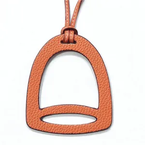 Oranger PU Leder Steigbügel Tasche Anhänger Reitsport Deko Auto Hängende Accessoires