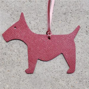 Pendentif sac chien en cuir mignon terrier porte-clés pour sac à main voiture décoration