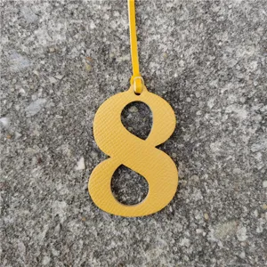 Yellow leather number 8 bag charm DIY pendant accessory fashionable stylish keyring decor
