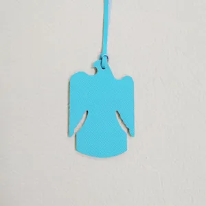Colgante de bolso de águila de cuero azul claro elegante llavero accesorio para bolso.