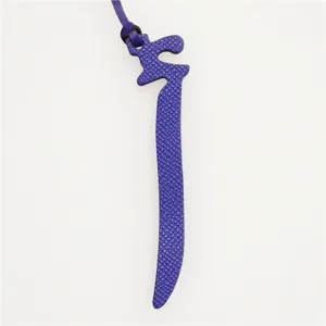 Exquisite purple leather Arabic letter bag charm luxury style pendant key chain accessory.