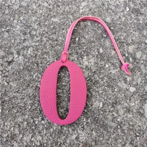 Pink Leather Number 0 Bag Charm DIY Pendant Cute Lucky Number Keyring Fashion Accessory