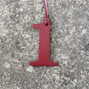 Leather number 1 bag charm stylish red DIY pendant luxury style accessory for handbags purses.