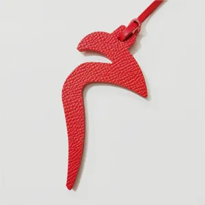Red leather Arabic letter charm bag pendant and car hanging ornament stylish accessory item