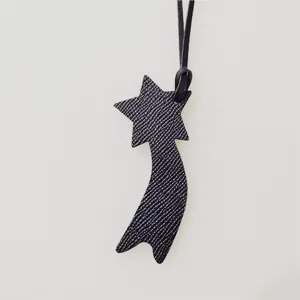 Echt leer ster vallende ster tas bedel elegante zwarte kometen hanger riem accessoire chic