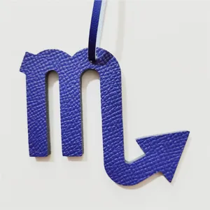 Blauwe Scorpio sterrenbeeld lederen tas bedel hanger auto hangend accessoire cadeau