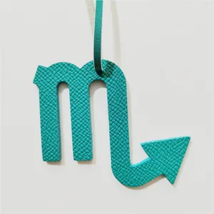 Turquoise lederen schorpioen dierenriem teken tas charm en auto hanger cadeau.