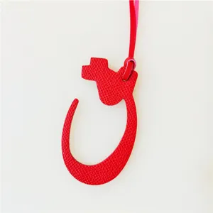 Red Leather Arabic Letter Bag Charm Cute Purse Pendant Stylish Handbag Accessory