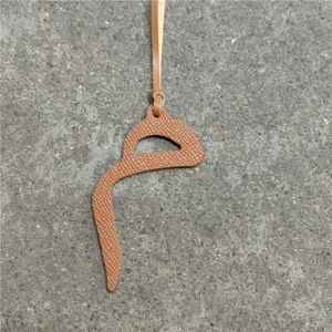 Leather Arabic letter bag charm stylish handbag pendant car hanging ornament accessory