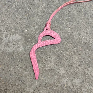 Pink leather Arabic letter bag charm stylish purse accessory car pendant keychain decoration