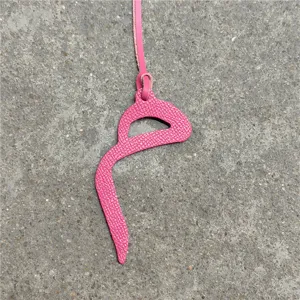 Pink leather letter bag charm stylish purse pendant luxury style keychain accessory for women