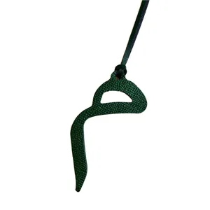 Dark green leather letter bag charm stylish luxury handbag pendant for women accessories