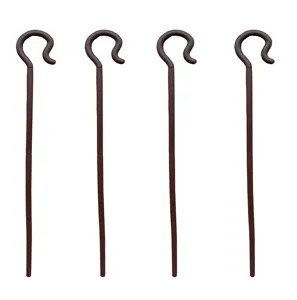 Halloween costume prop brown shepherd crook staff Egyptian pharaoh scepter cosplay accessory 4pcs