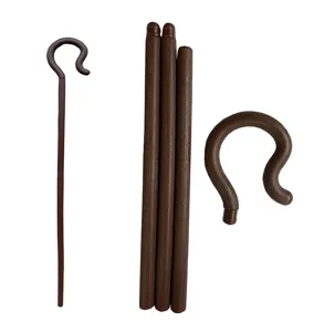 Detachable shepherd crook costume prop brown plastic staff for Halloween cosplay party display