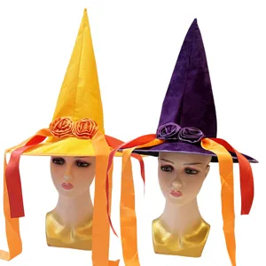 Halloween heksenhoed feest lint heksenhoed bloem decoratie magische feestelijke hoed