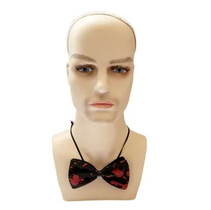 Halloween party bloody bow tie prop, creepy red blood splash design for adult and kids fancy dress.