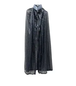 Vue détaillée de la cape de costume à sequins pour adultes, avec col stylé et tissu brillant.