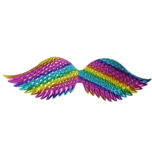 Colorful angel wings for kids party performance and photography, rainbow costume props.