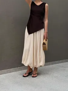 Women Summer Casual Loose Balloon Pants Chic Elegant Commuting Fashion Apparel Outfit