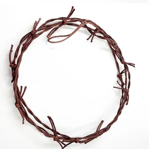 Couronne de fil barbelé artificiel accessoire Halloween vigne d'épine plastique fête
