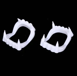 Halloween vampire fangs plastic white fake teeth scary costume party cosplay props accessories.