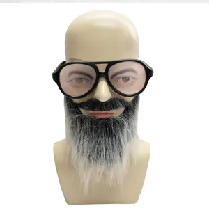 Funny Halloween disguise glasses with attached fixed beard mustache novelty party props.