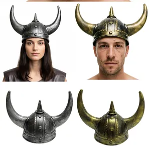 Viking gehoornde helm kostuum rekwisiet Halloween krijger piraat hoed toneel hoofddeksel