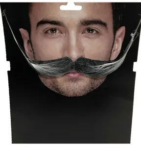 Baffi finti per feste di Halloween grande baffo sagomato accessorio costume dettaglio