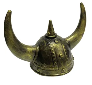 Plastic Viking Helm met Hoorns Halloween Kostuum Piraat Krijger Feest Podium Rekwisieten
