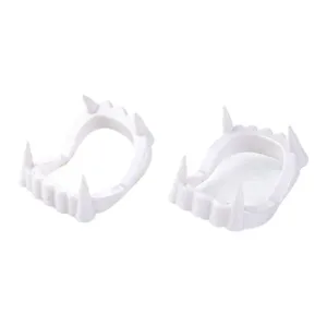 Halloween White Plastic Vampire Fangs Fake Teeth For Costume Party Horror Props