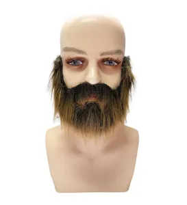 Barba finta da uomo accessorio costume marrone barba piena per festa cosplay festival