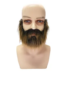 Barba finta da uomo per costume, accessorio viso da pirata per festa Halloween cosplay.
