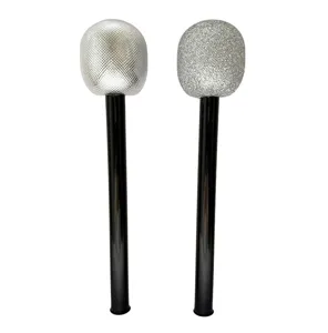 Plastik Spielzeug Mikrofon Requisiten für Kinder Party Bühnenperformance, silber schwarz.