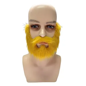 Barba finta gialla accessorio costume per uomo festa cosplay festival spettacolo
