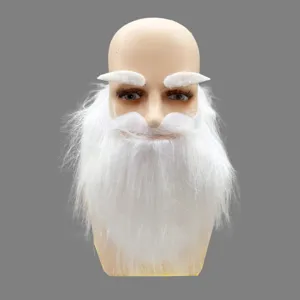 Set di barba e finte sopracciglia da Babbo Natale bianco per festa in costume natalizio