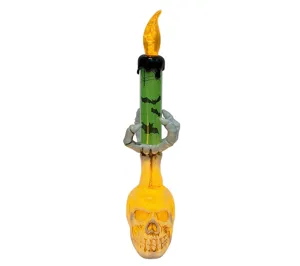Halloween Skelett Kerzenhalter LED Lampe, gruselige Deko Requisiten fur Party Dekoration.