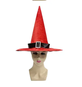 Red witch hat Halloween costume hat velvet wizard hat party holiday dress up prop