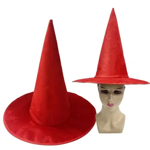 Roter Hexenhut für Halloween Kostümparty, spitze Zauberer Kappe für Damen, Karneval Requisiten.