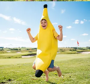 Détail de costume banane enfant doux et drôle parfait pour les fêtes et Halloween.