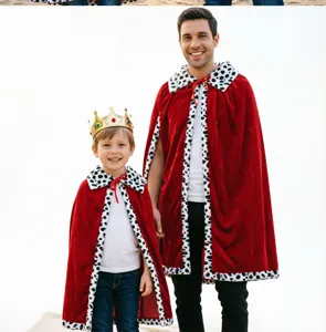 King costume cape and cloak set for kids, perfect for Halloween, parties, and stage performances.